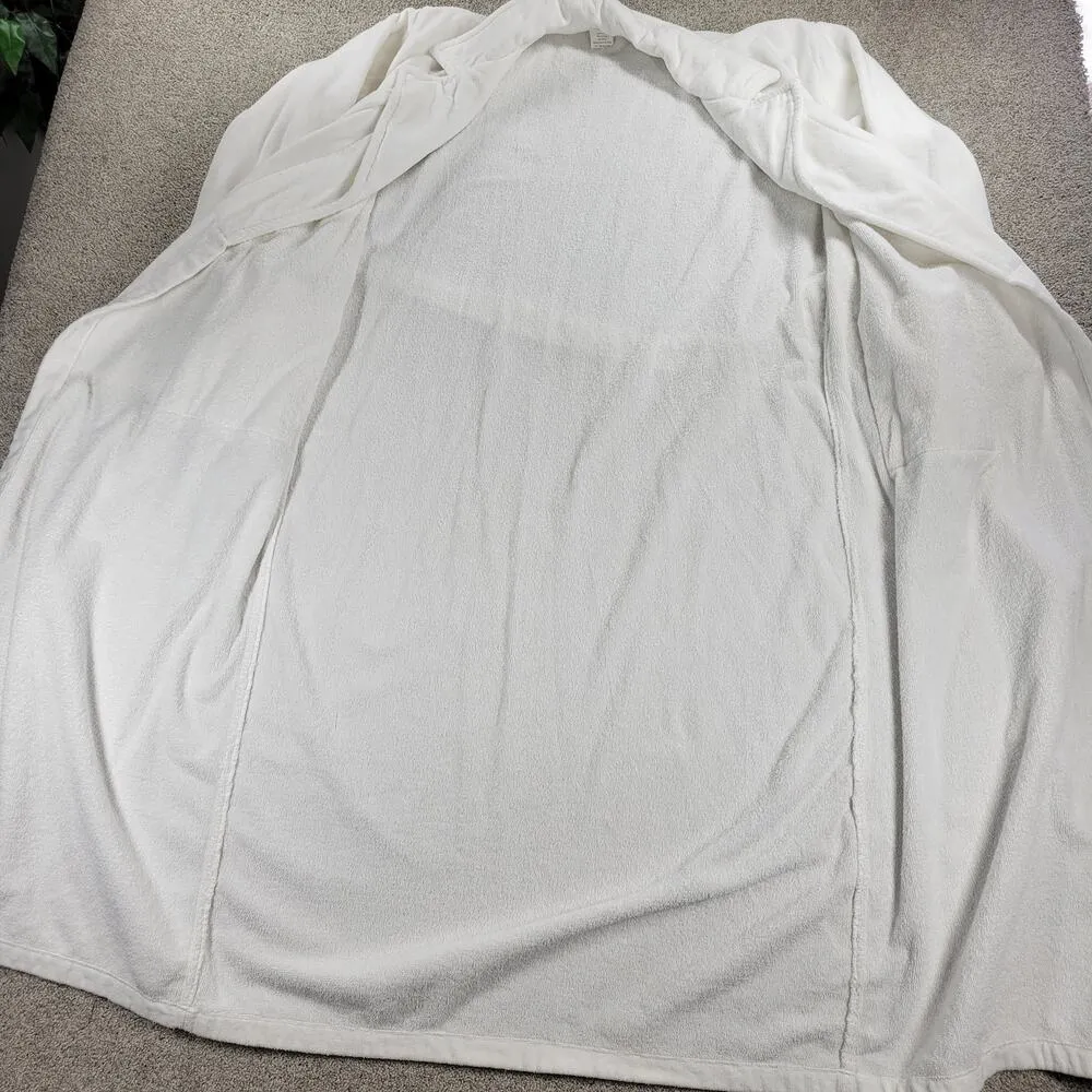 Lillian Vernon Terrycloth Robe Womens Large White 100% Cotton Collared Belted - Image 10