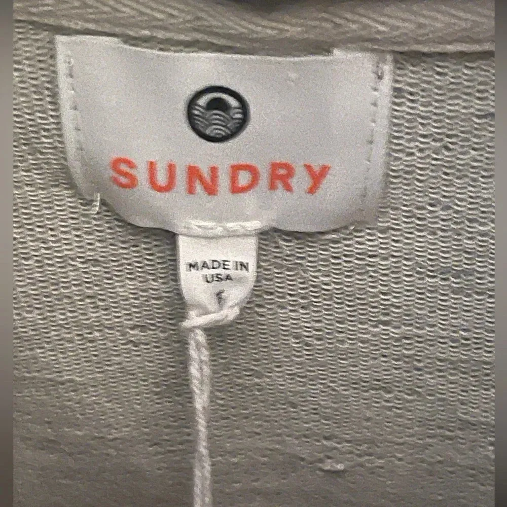 Sundry Diagonal Stripe Hoodie- Heather Grey Size Large - Image 8