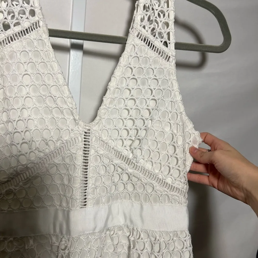 Abercrombie & Fitch Dress Women’s White Eyelet Midi Sleeveless Lace - Image 6