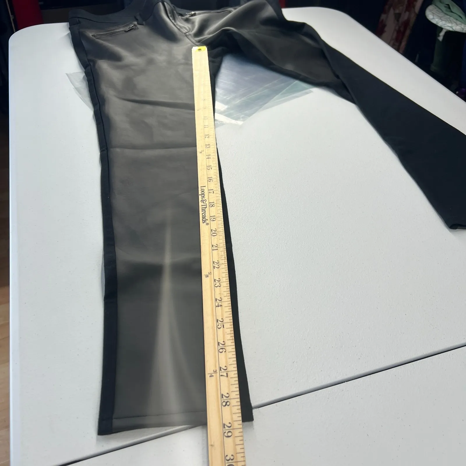 Mossimo Pants Womens 6 Black Stretch Faux Leather Skinny Leg Trendy Low Rise - Image 14