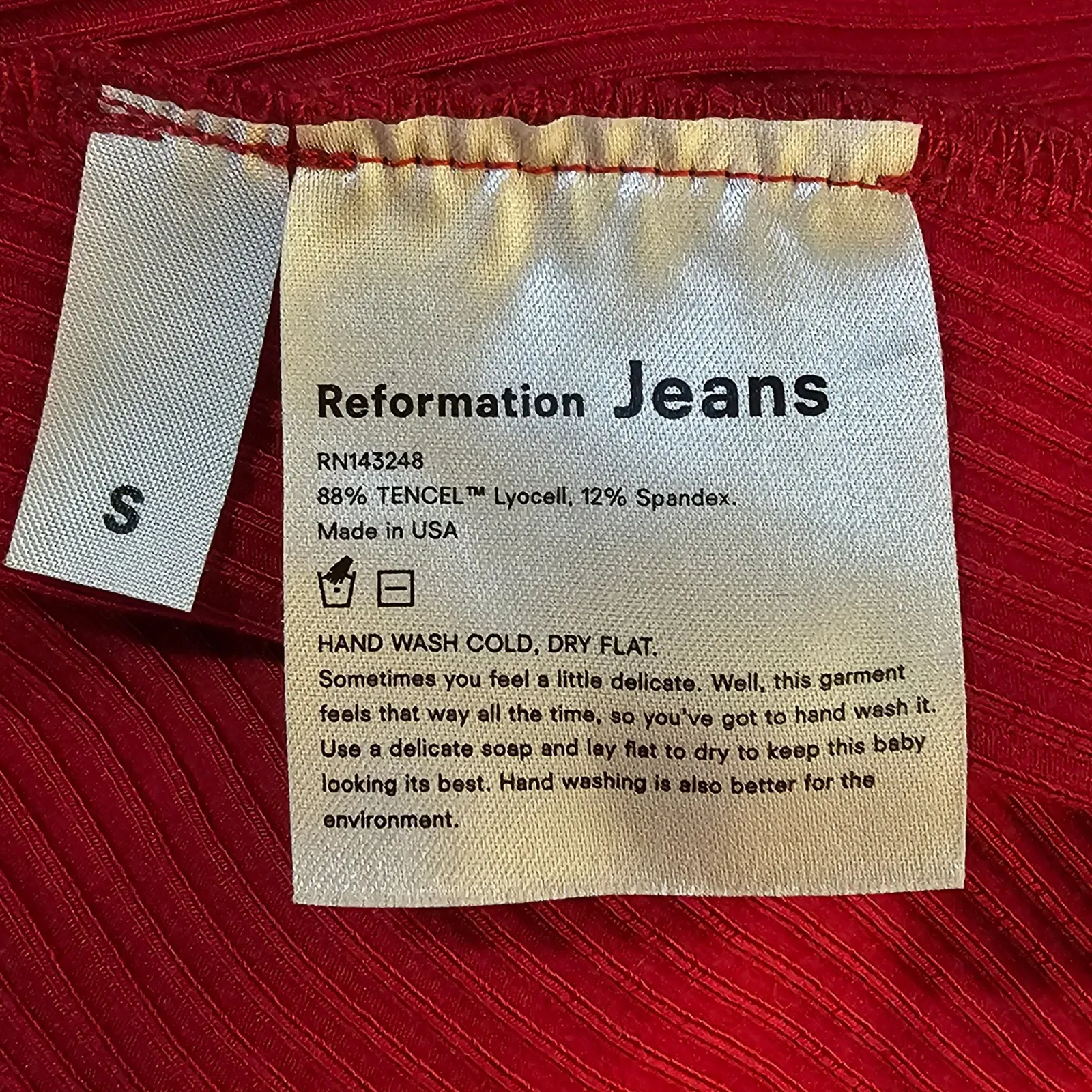 Reformation Womens‎ Red Cardinal Dress Small - Image 5