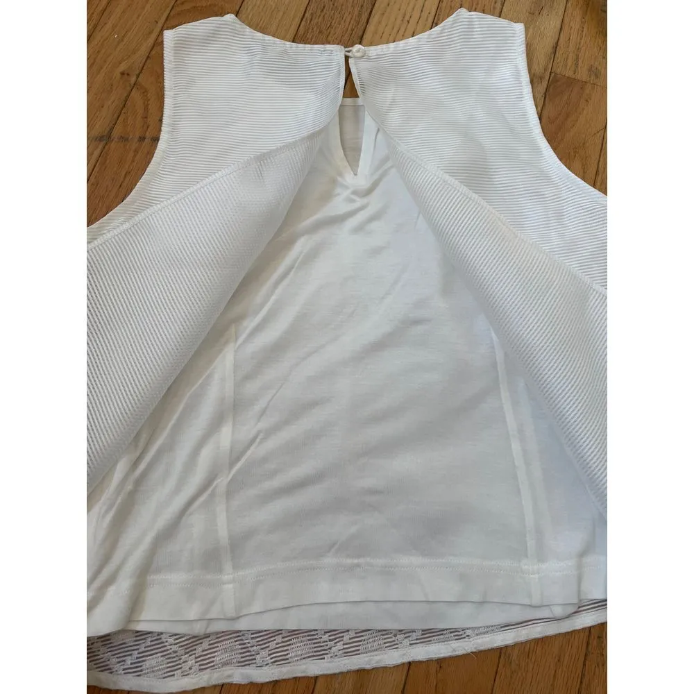 Anthropologie Pankaj & Nidhi white beaded tank size XS - Image 5