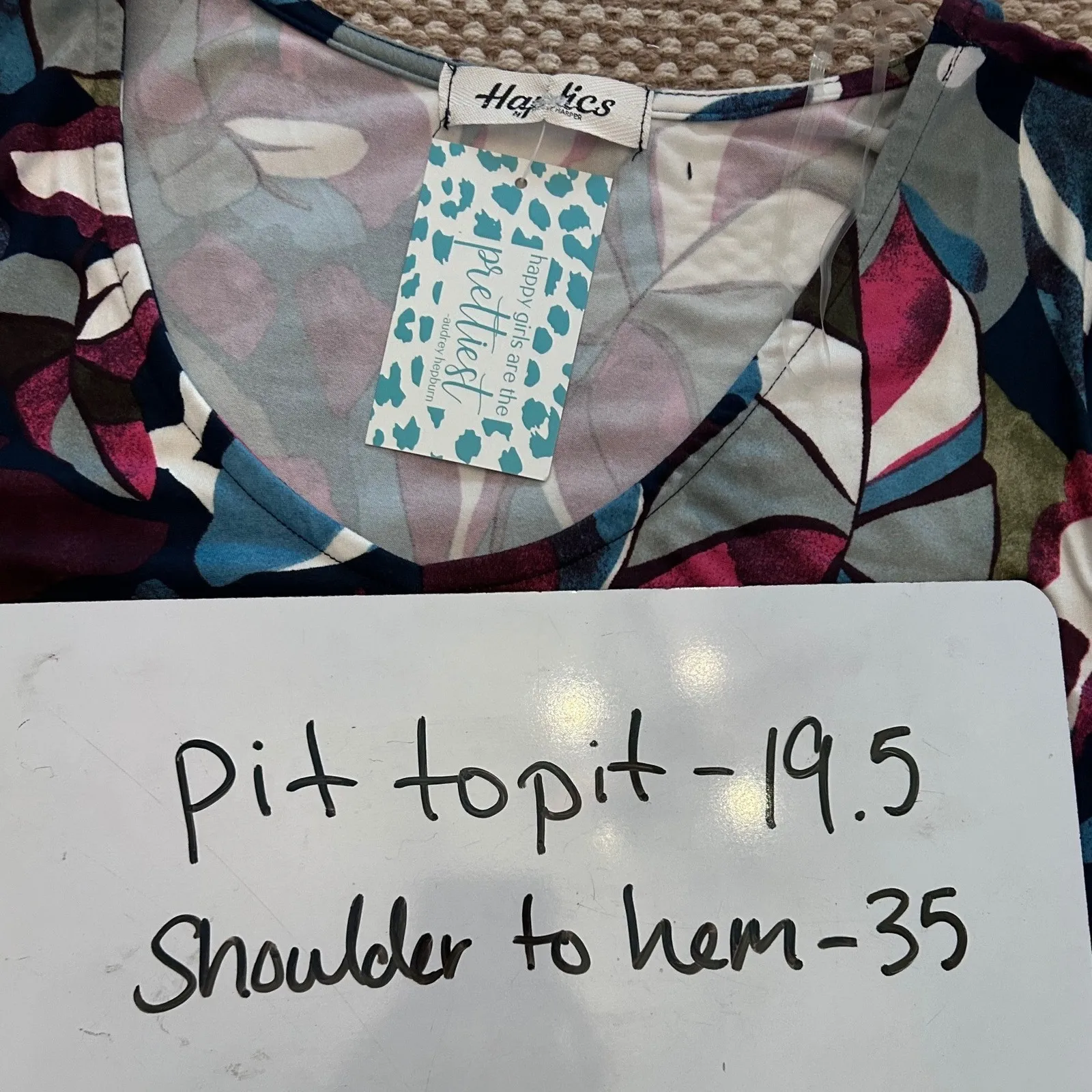 Haptics Paisley Grace Say Dont Go Dress Navy Plum Abstract Print Size M Blue Size M - Image 4