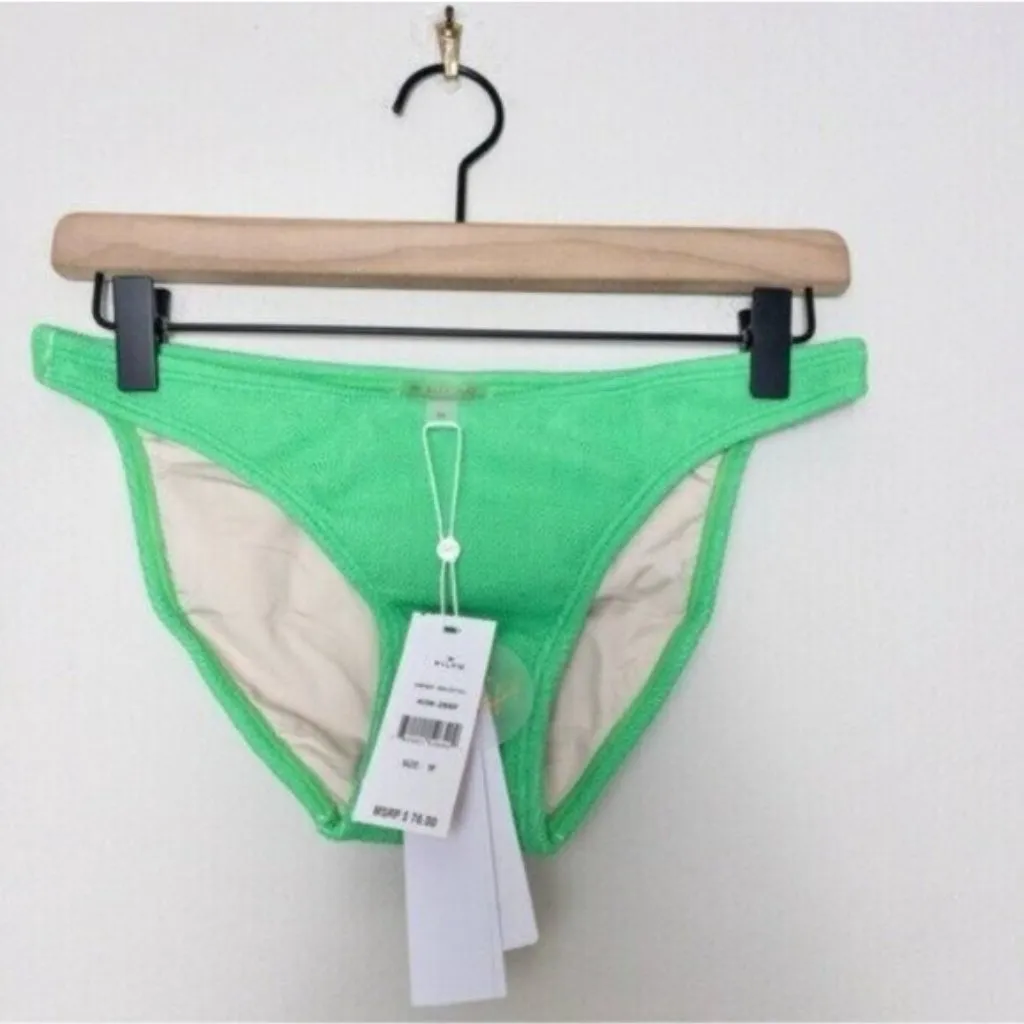 NWT PilyQ Kiwi Reef Halter Ring Side Bikini Set High Cut Full Bottom Medium - Image 10