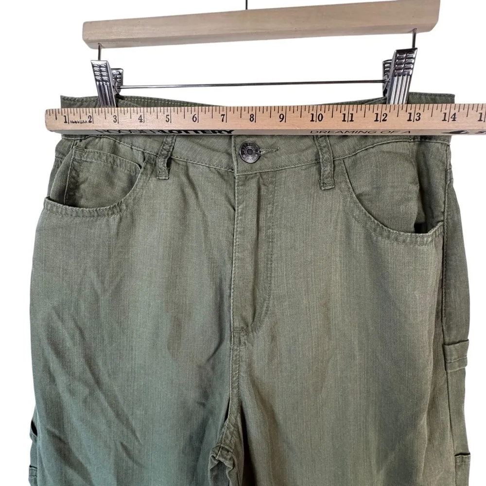 Kut Sienna High Rise Wide Leg Pants Sz 2 Olive Carpenter Coastalcore Resort Chic - Image 6