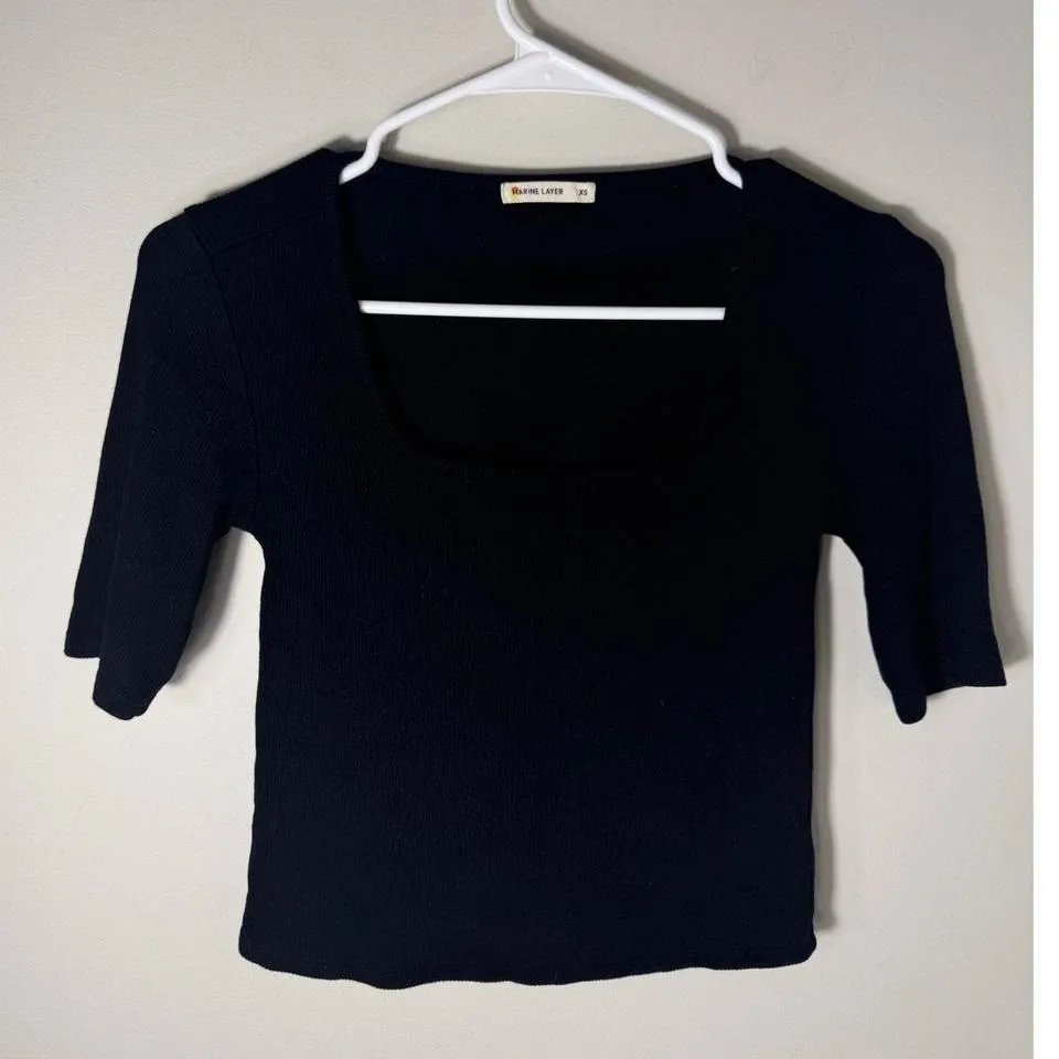 Marine Layer Lexi Square Neck Top XS Womens - Image 3