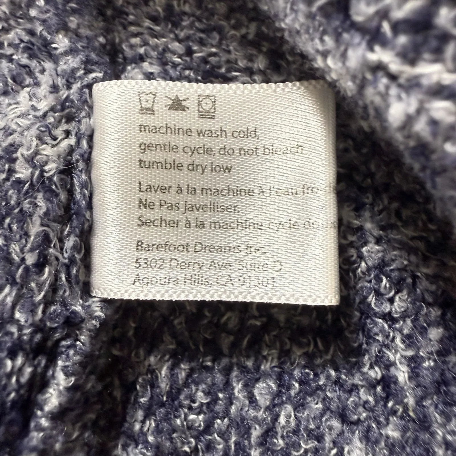 Barefoot Dreams Sweater S/M Blue Gray Stripe Cozy Bamboo Chic Lite Cardigan‎ - Image 7