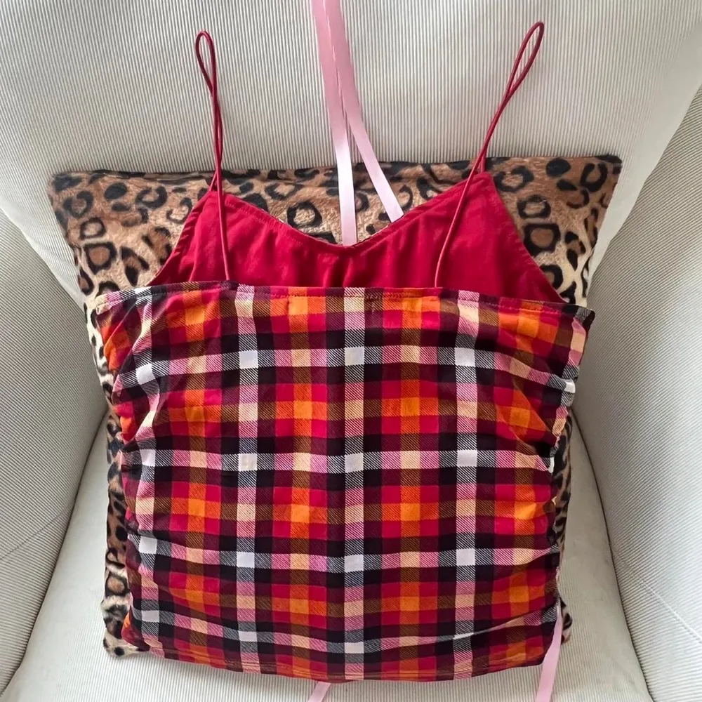 Y2K vintage plaid mesh cami tank top - Image 4