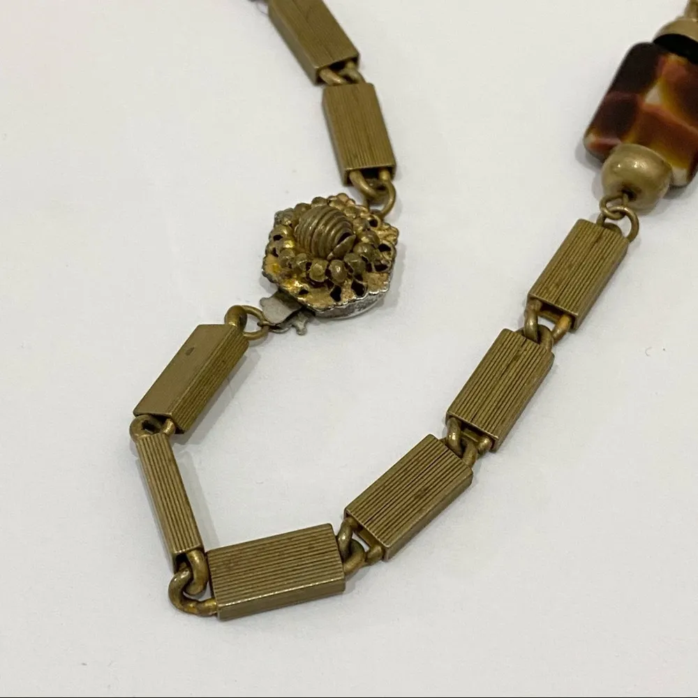 Vintage Miriam Haskell Beaded Long Necklace Brown - Image 14