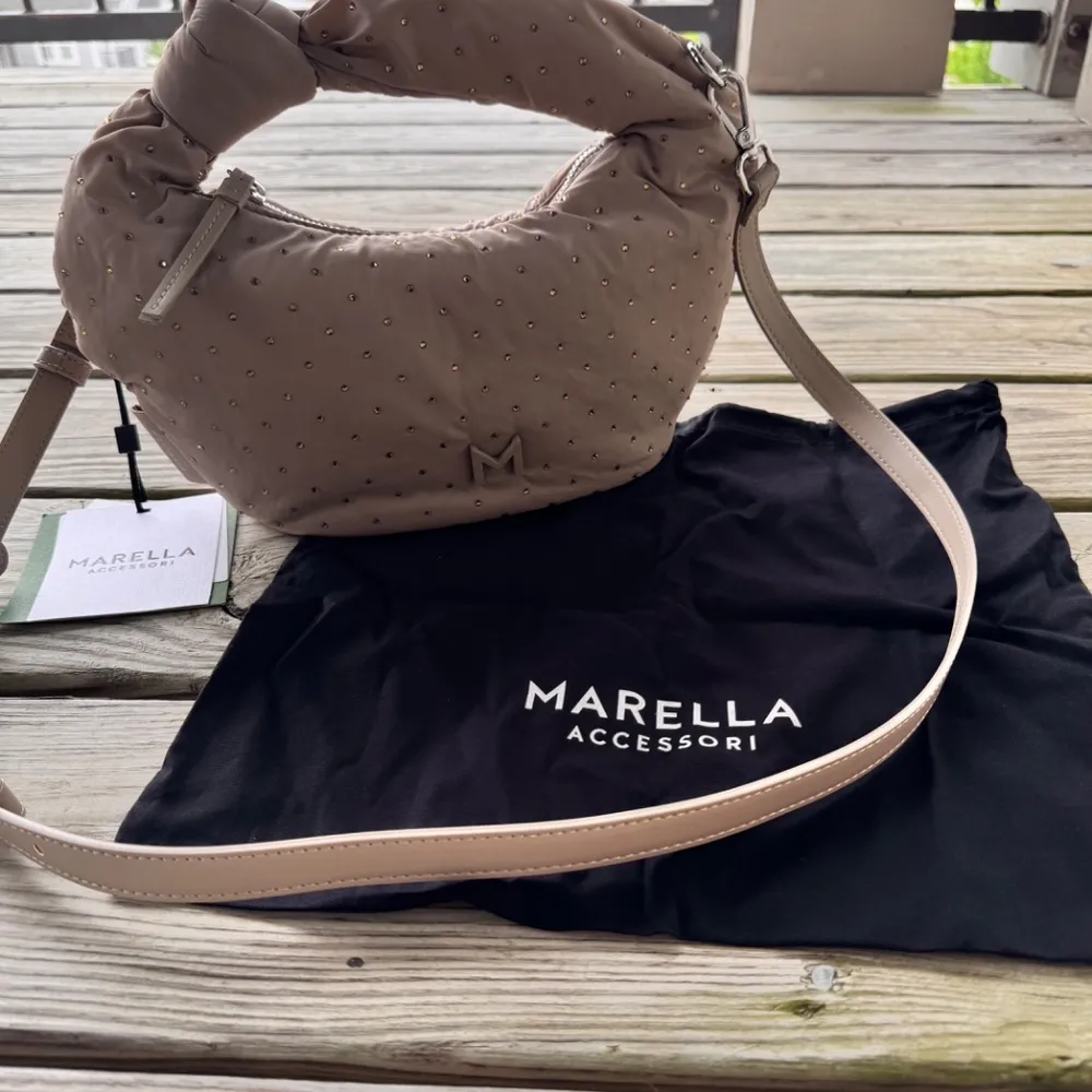 NWT Padded bag and purse with rhinestones Tan - Image 2