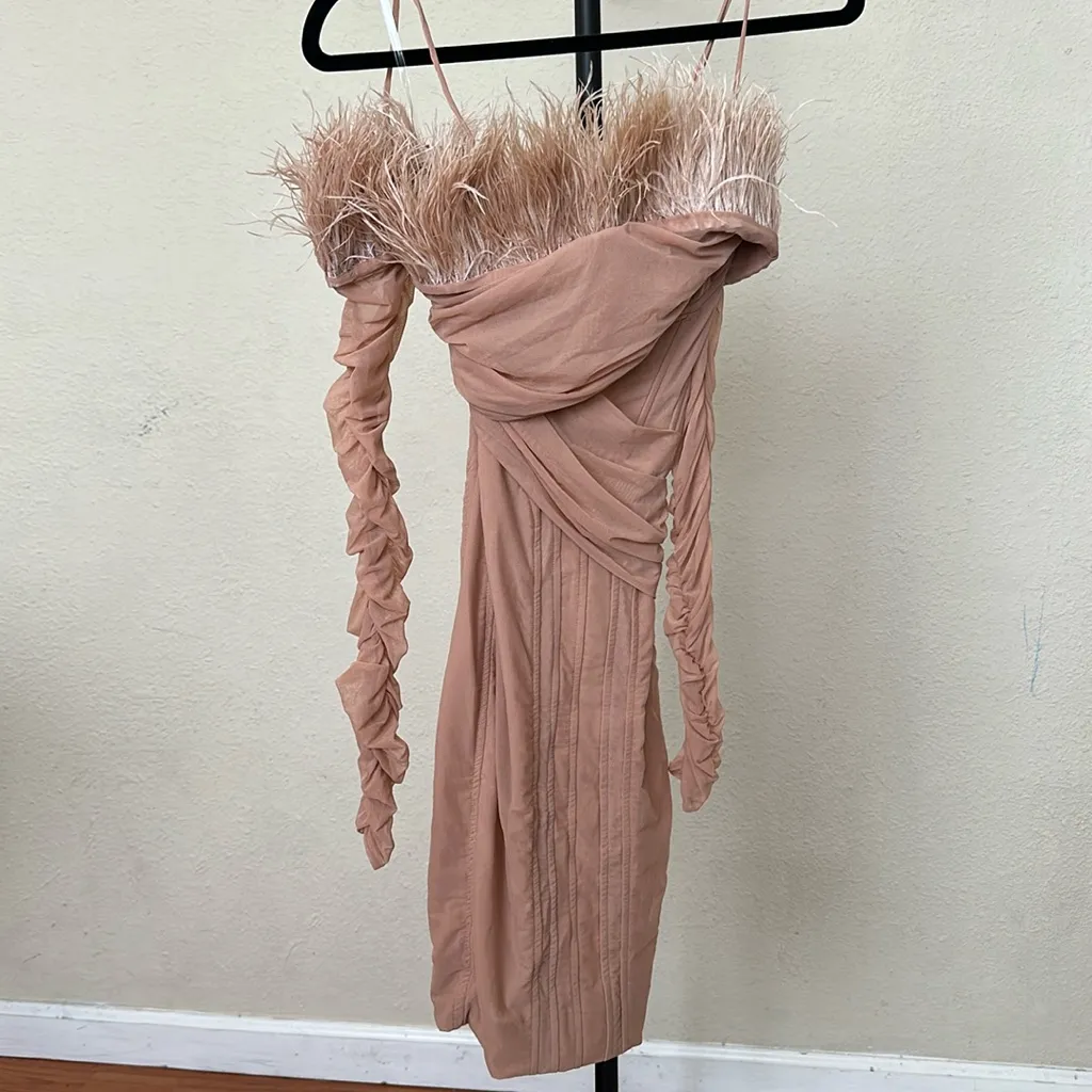 RARE HOUSE OF CB 'Naira'‎ Blush Mesh Corset Dress NWOT size XS - Image 5