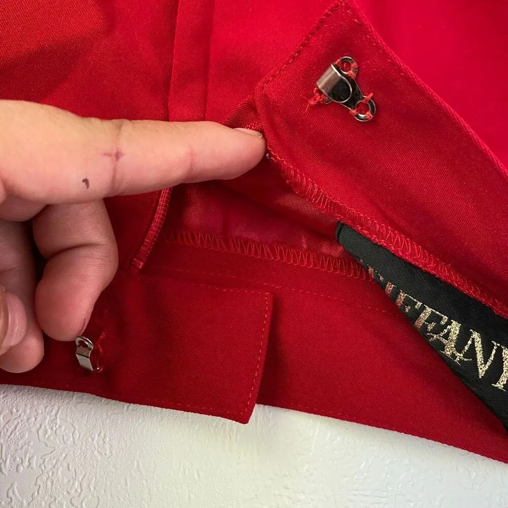 Tiffany Collection Red Midi Skirt Size 8 Vintage Classic High Waist Pencil Skirt - Image 7