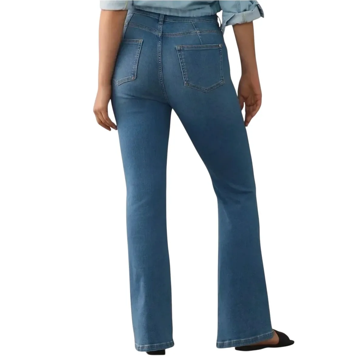 PILCRO Anthropologie NWT The Icon Flare Jeans Womens Size 25 Medium Wash - Image 2