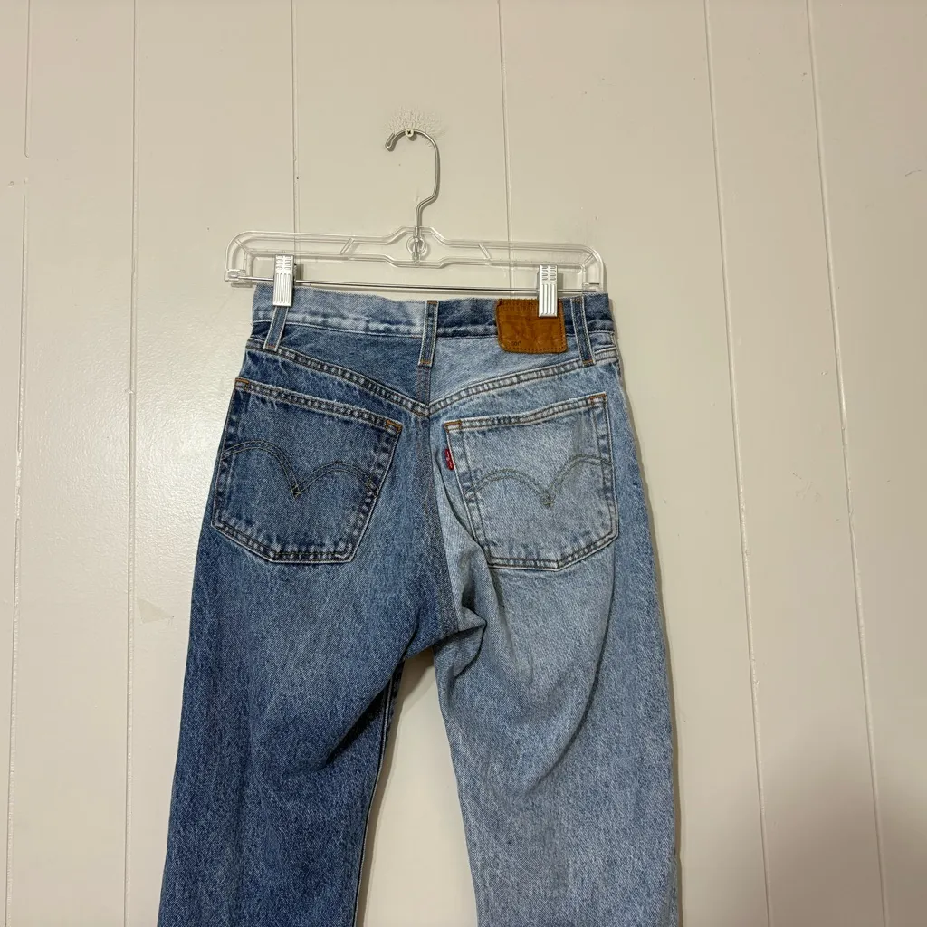 Levi’s 501 Two-Tone Women’s Jeans Size 24 100% Cotton Straight Leg Distressed - Image 12