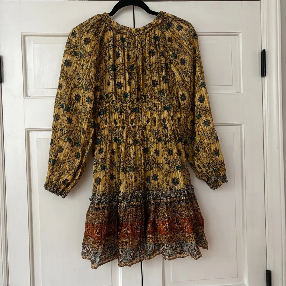 ULLA JOHNSON Val Daylily Yellow Mini Dress Floral Print Cotton Voile Size‎ 00 XS - Image 11