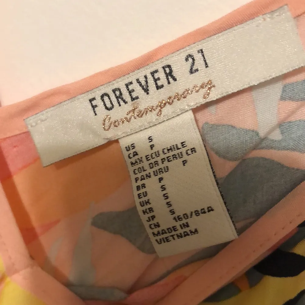 Forever 21 Contemporary Women’s  Small Pink/ Multi Colored High- Low Cut Dress - Image 2