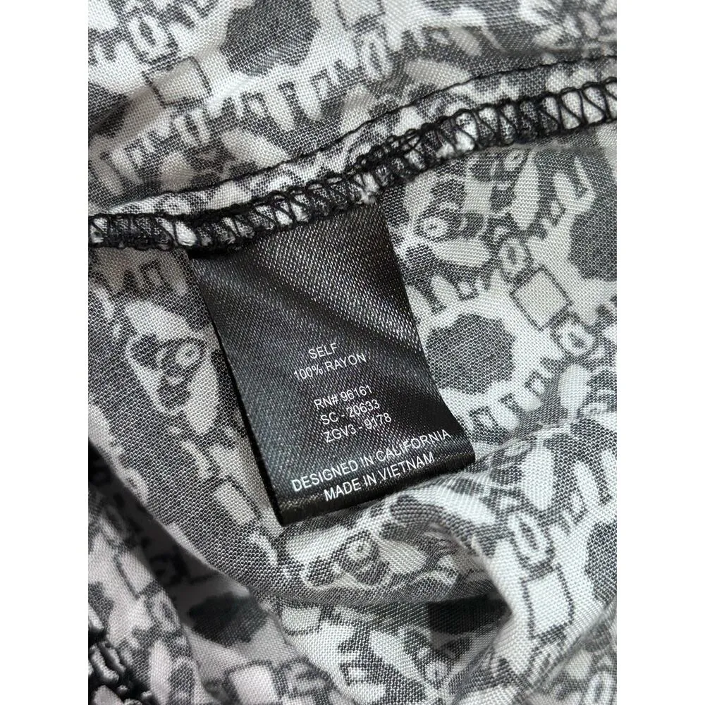 BEBOP Women’s Black & White Printed Off-The-Shoulder Romper SZ S - Image 4