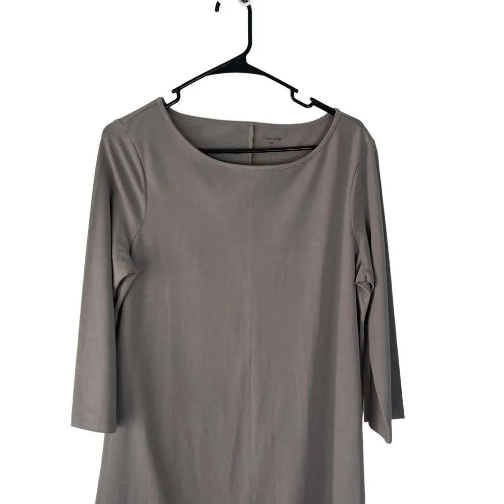 Garnet Hill Women's Size Medium Grey Modal Blend Soft Tee Shirt Dress - Image 2