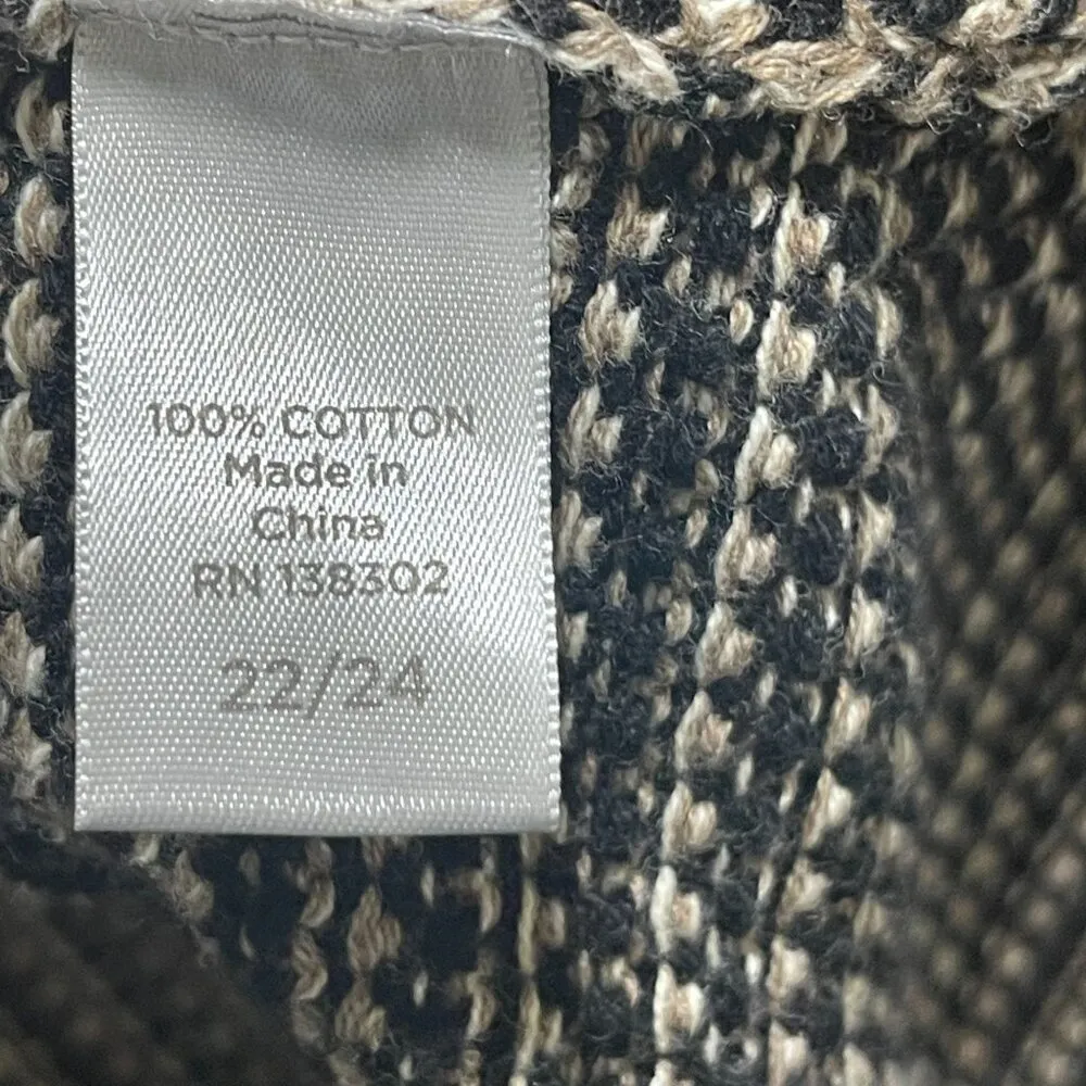 Avenue Cowl Neck Sweater Long Sleeve Tunic Black Cream Size 22/24 Cotton - Image 6