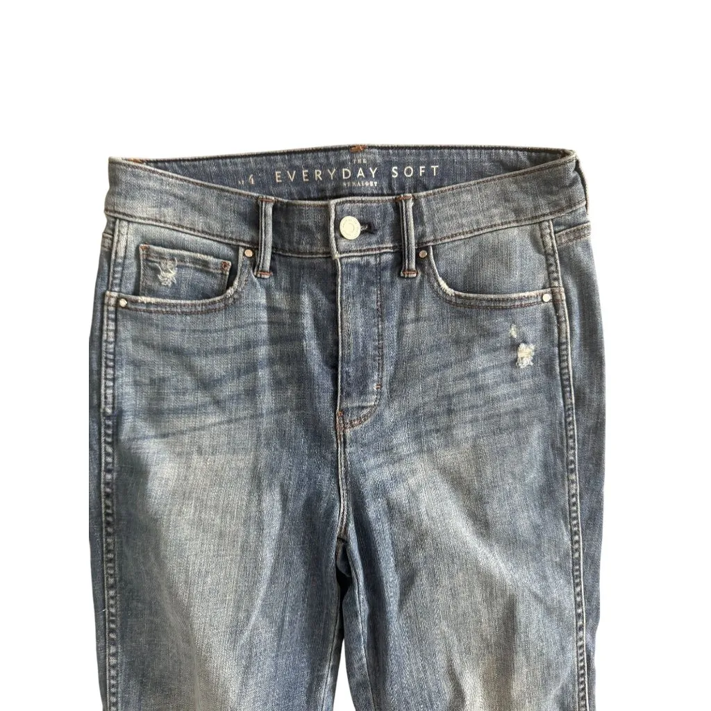 WHITE HOUSE BLACK MARKET Everyday Soft Lace Print Trim Crop Pants Jeans Size 4 - Image 5