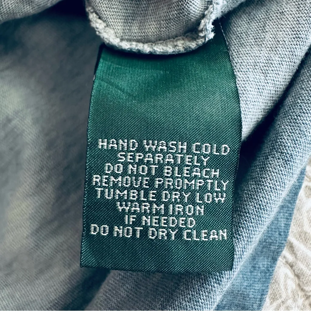 LRL Ralph Lauren Jeans Co. Blue 3/4 Sleeve Cotton Henley Boho Embroidered Size M - Image 6