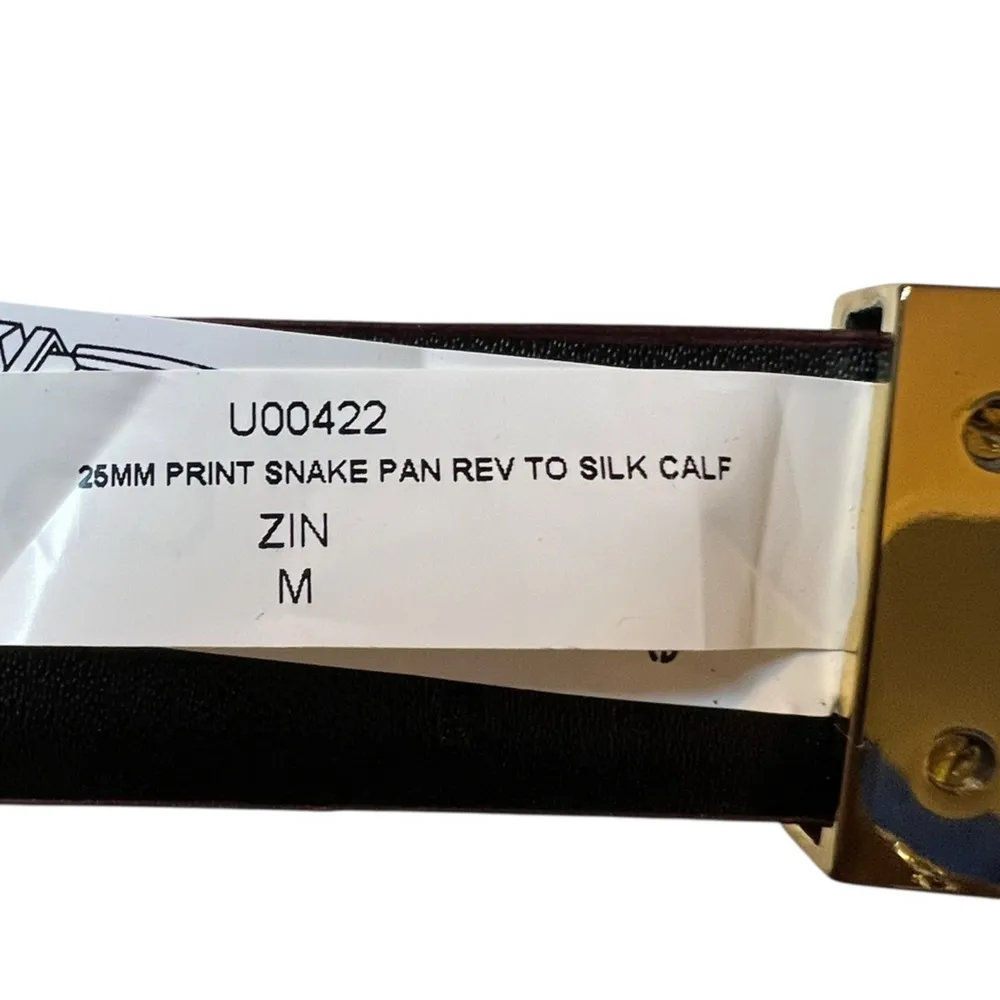 NWT - Cole Haan Women’s Reversible belt - 25mm -Snake skin reverses to Silk Calf - Image 2