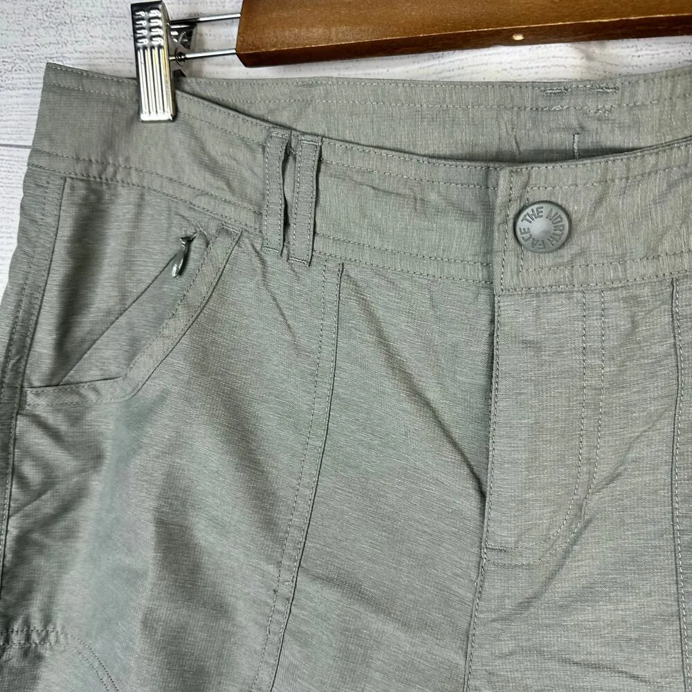 The North Face Womens size 12 Convertible Pants Khaki Nylon Roll Up Hiking Gray - Image 5