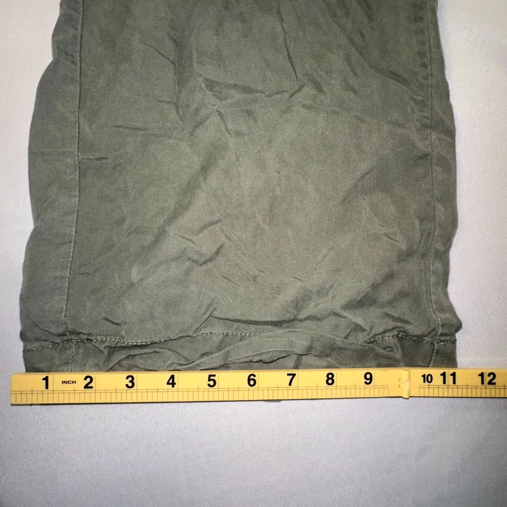 One 5 One - Army Green Gaucho Capri Pants Women's Size Medium Palazzo Cullotes - Image 8