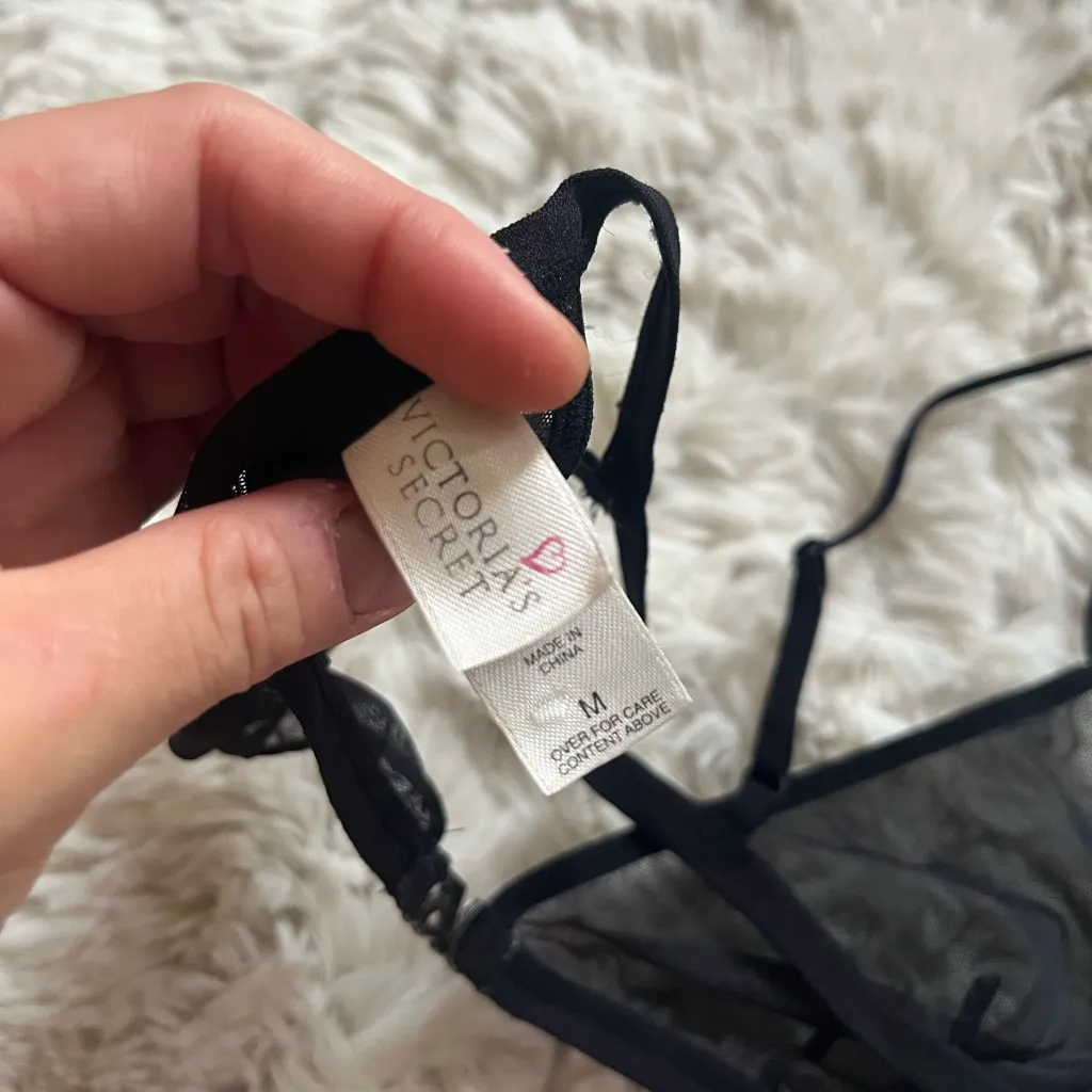 Y2K early 2000s Victoria’s Secret sheer rhinestone bralette size M - Image 6
