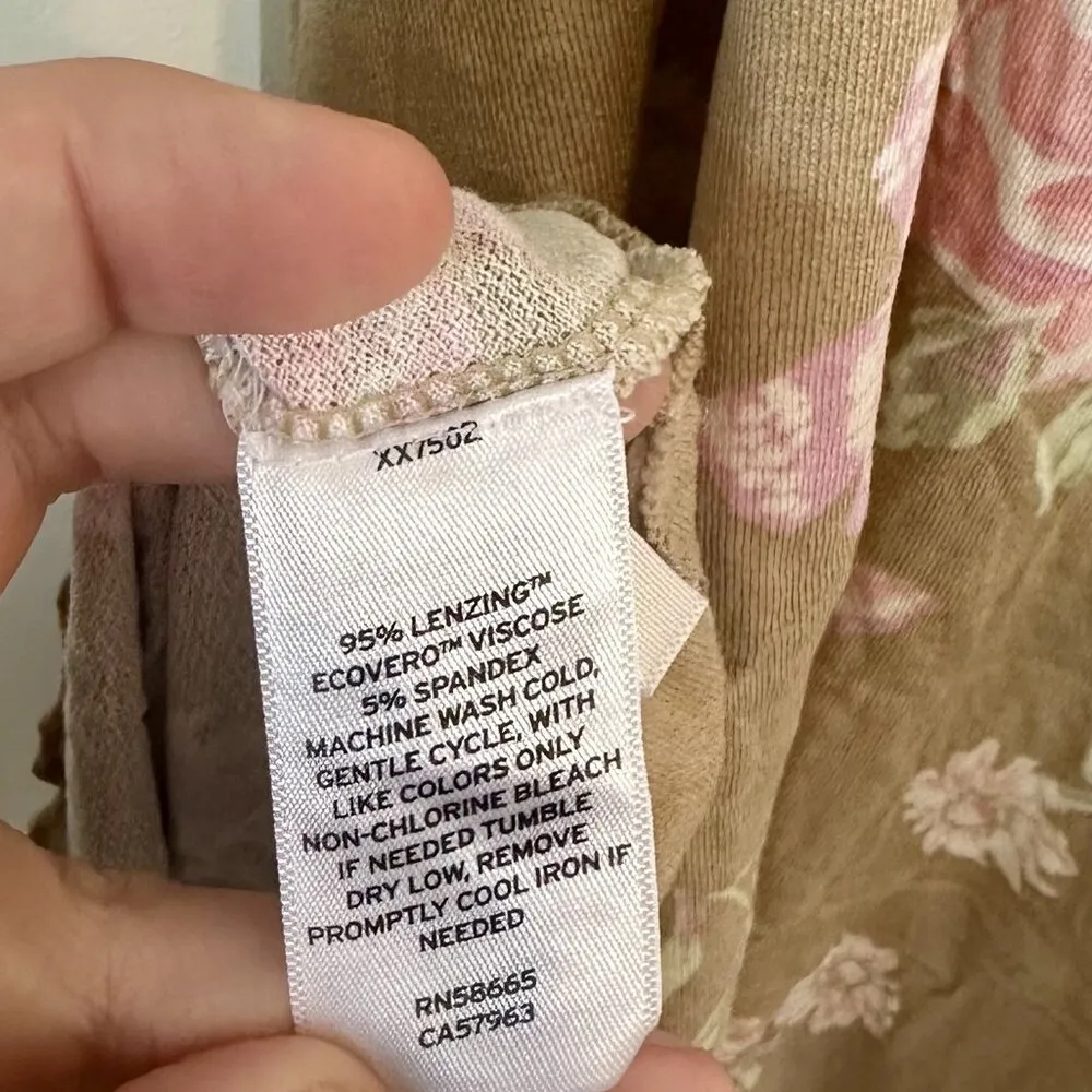 NWT BP by Nordstrom Sleeveless Knit Dress in Beige Anna Floral - Size: Large - Image 7