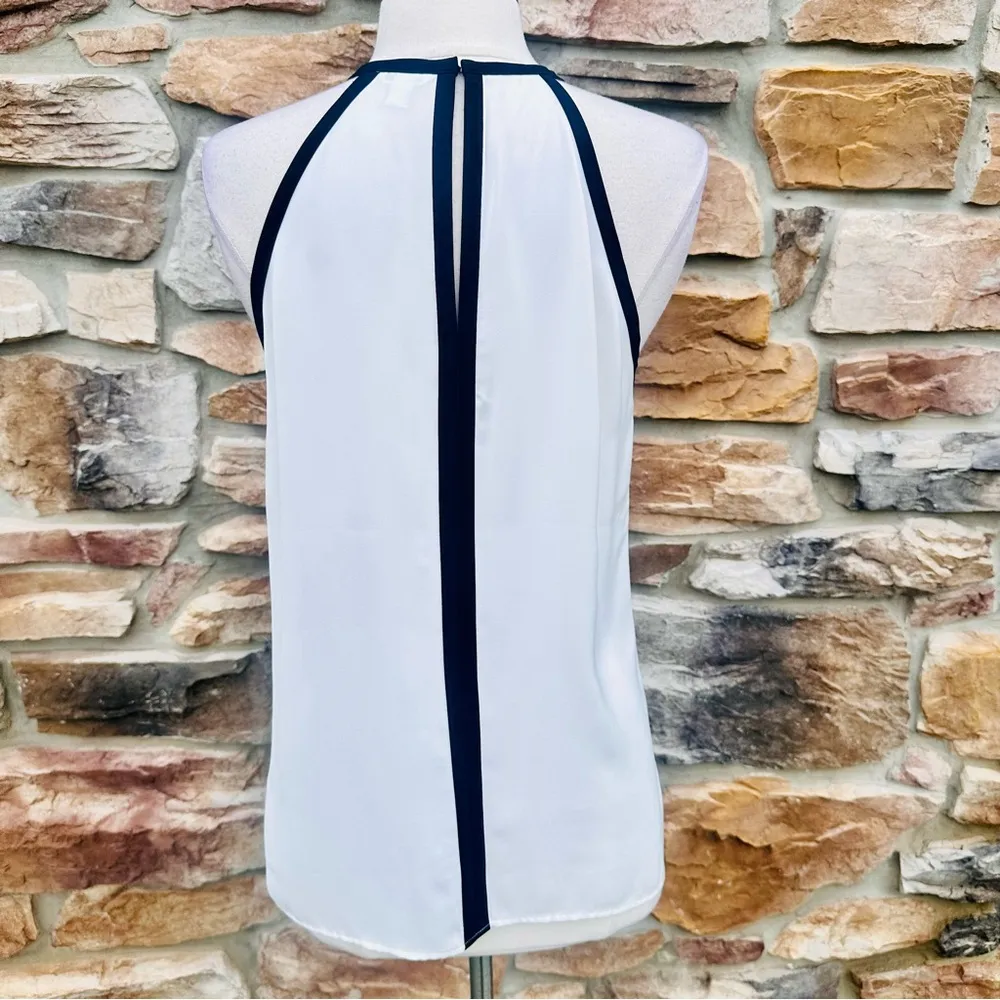 Calvin Klein Multi Stripe Keyhole Halter Blouse Top Multicolor Womens - Image 11