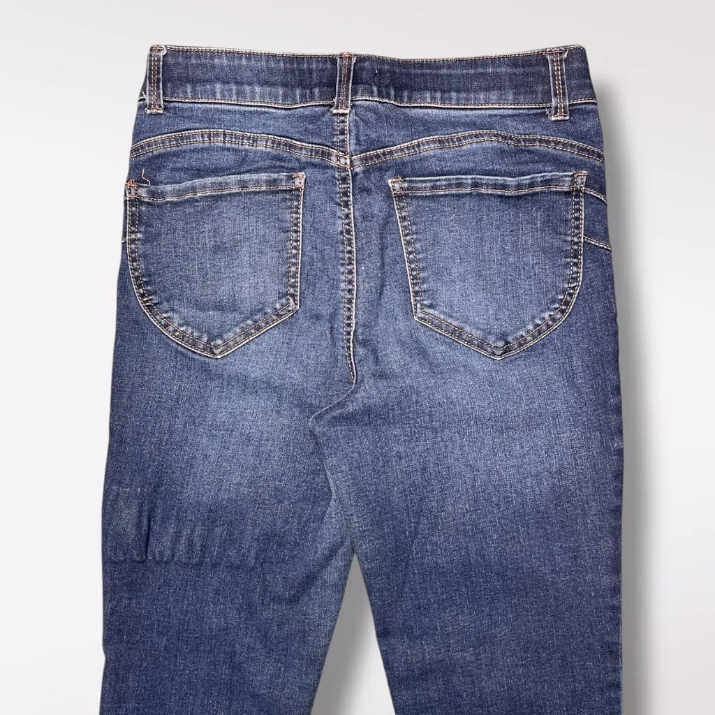 Vylette High Rise Skinny Jeans Dark Wash Stretch Double Button Ankle Size 28 Blue - Image 7