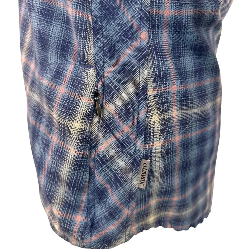 Club Ride Women's Blue Plaid Liv'n Flannel Snap Front Shirt Size XS - Image 4