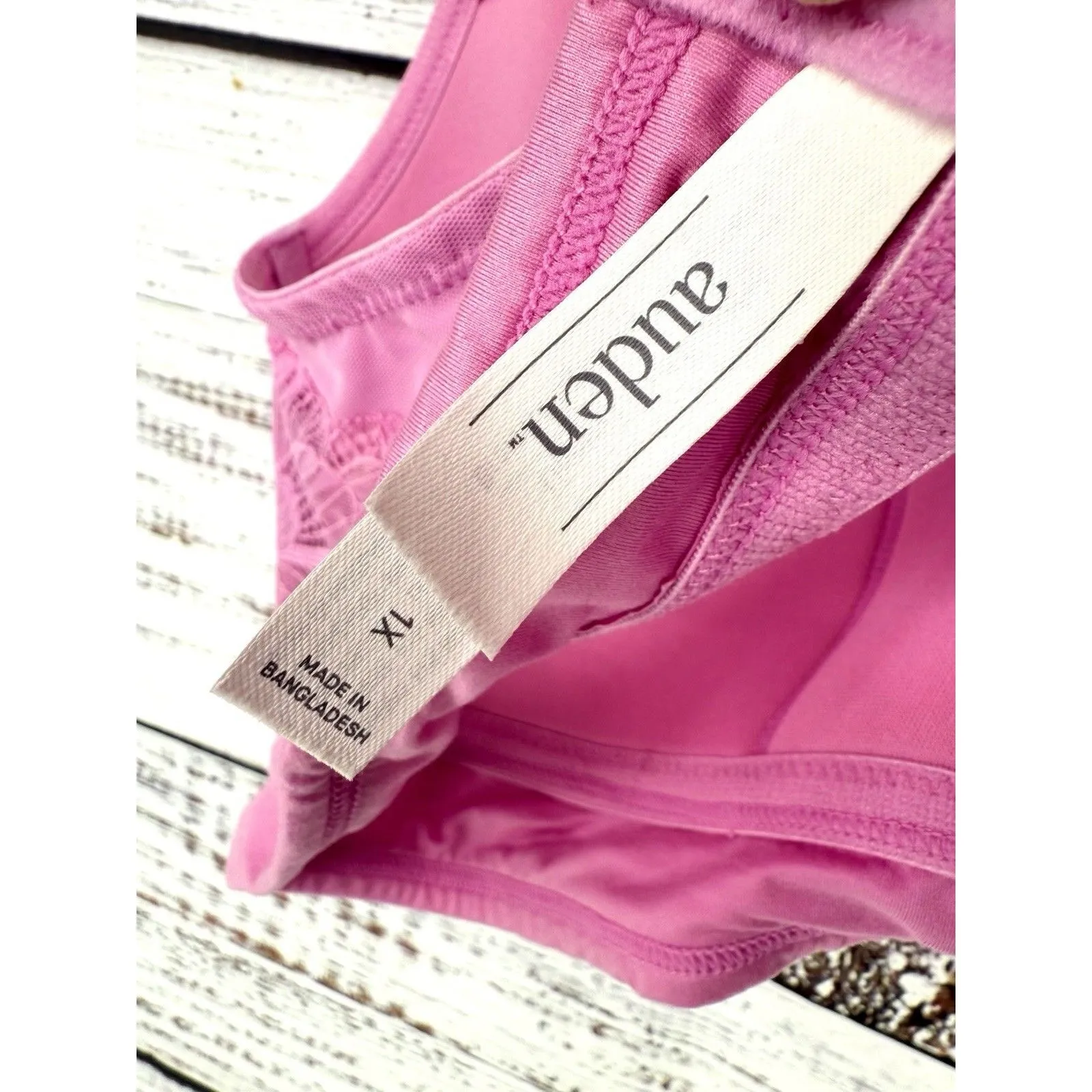 Auden Lightly Lined Bralette Womens 1X Lace Stretch Comfort Light Pink‎ Bra Pink - Image 3