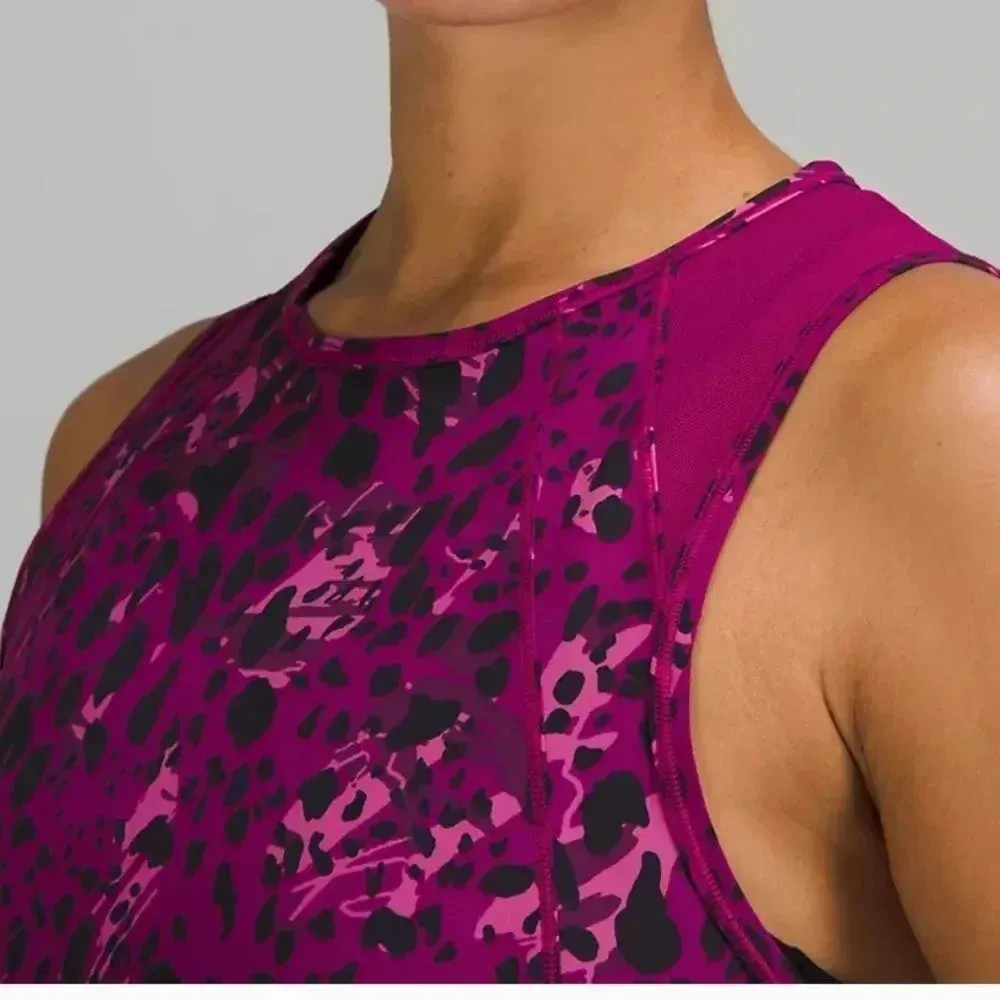 Lululemon Sculpt Tank Top Size 2 Cheetah Camo Magenta Purple Multi/Magenta - Image 10