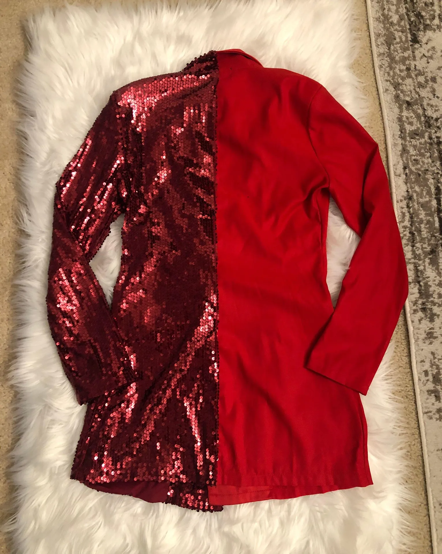 Chicwish NWT Red Split Sequin Double Breasted Blazer  - Image 8