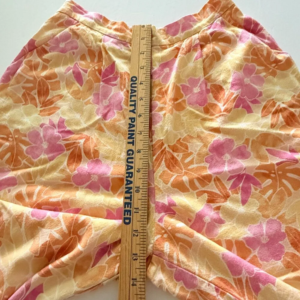 Lulus Island Imaginings Peach Floral High Waist Linen Blend Tropical Wide Pant S - Image 6