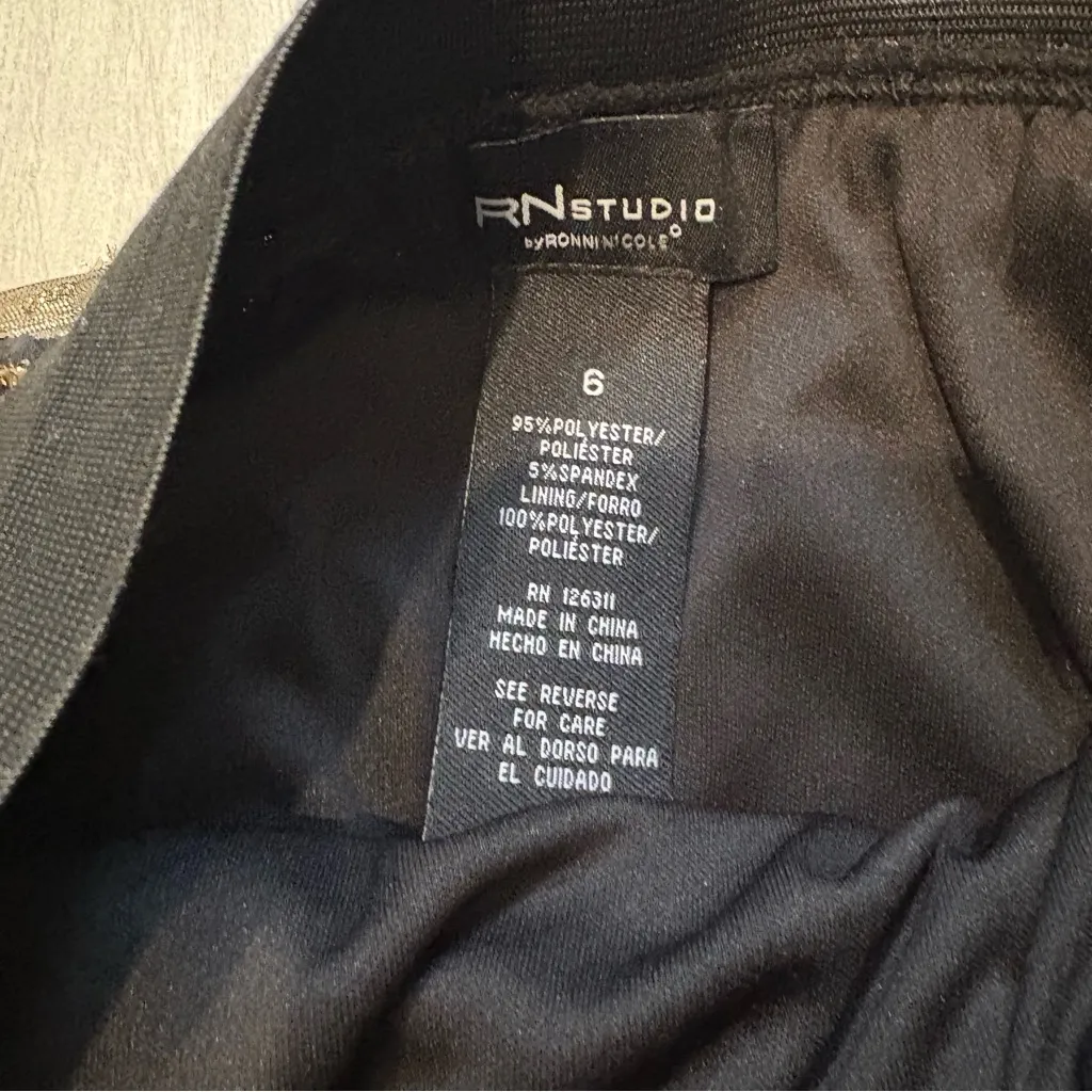 NWT, RONNI NICOLE Special Occasion Black and Gold Metallic Dot Tulle Skirt, Sz 6 - Image 15