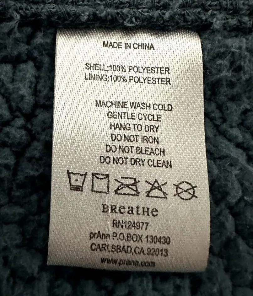 prAna Diva Puffer Vest Sherpa Lined Full Zip Diamond Quilted Ribbed Blue XS - Image 4