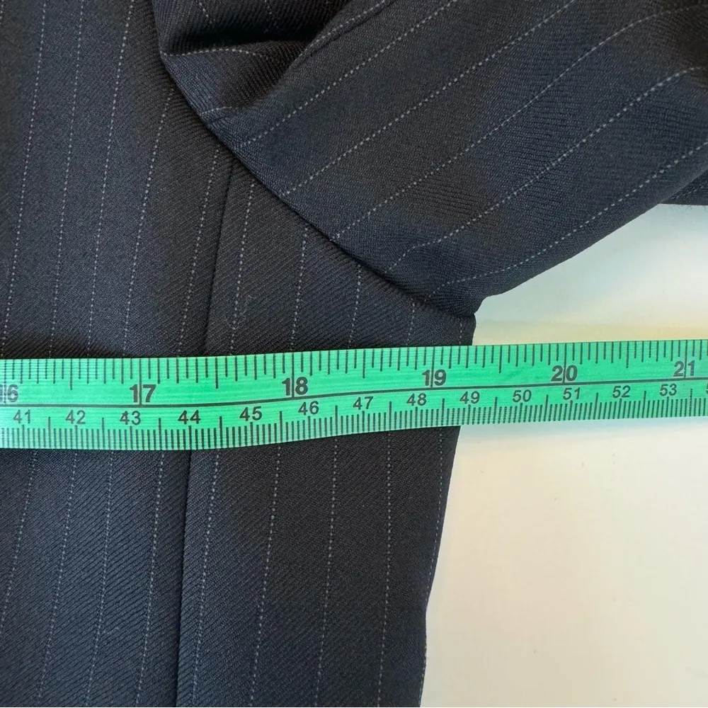 J Crew Super 120’s Blazer Suit Jacket 10T 10 Tall Black Pinstriped 2 Button Wool - Image 10