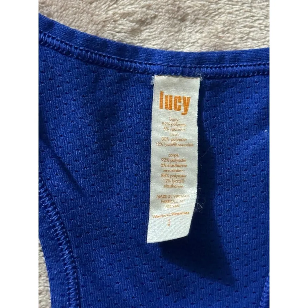 Lucy Active Mesh Inserts Racerback Bra Tank‎ Royal Blue Size Small - Image 6