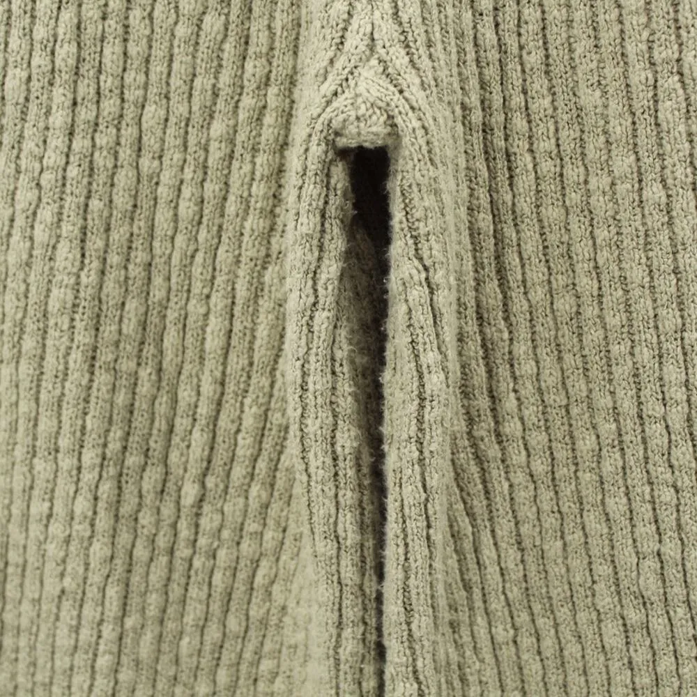 Free People FP Beach Adelaide Wide Flare Leg Pants Rib Knit Green Pockets Medium - Image 6