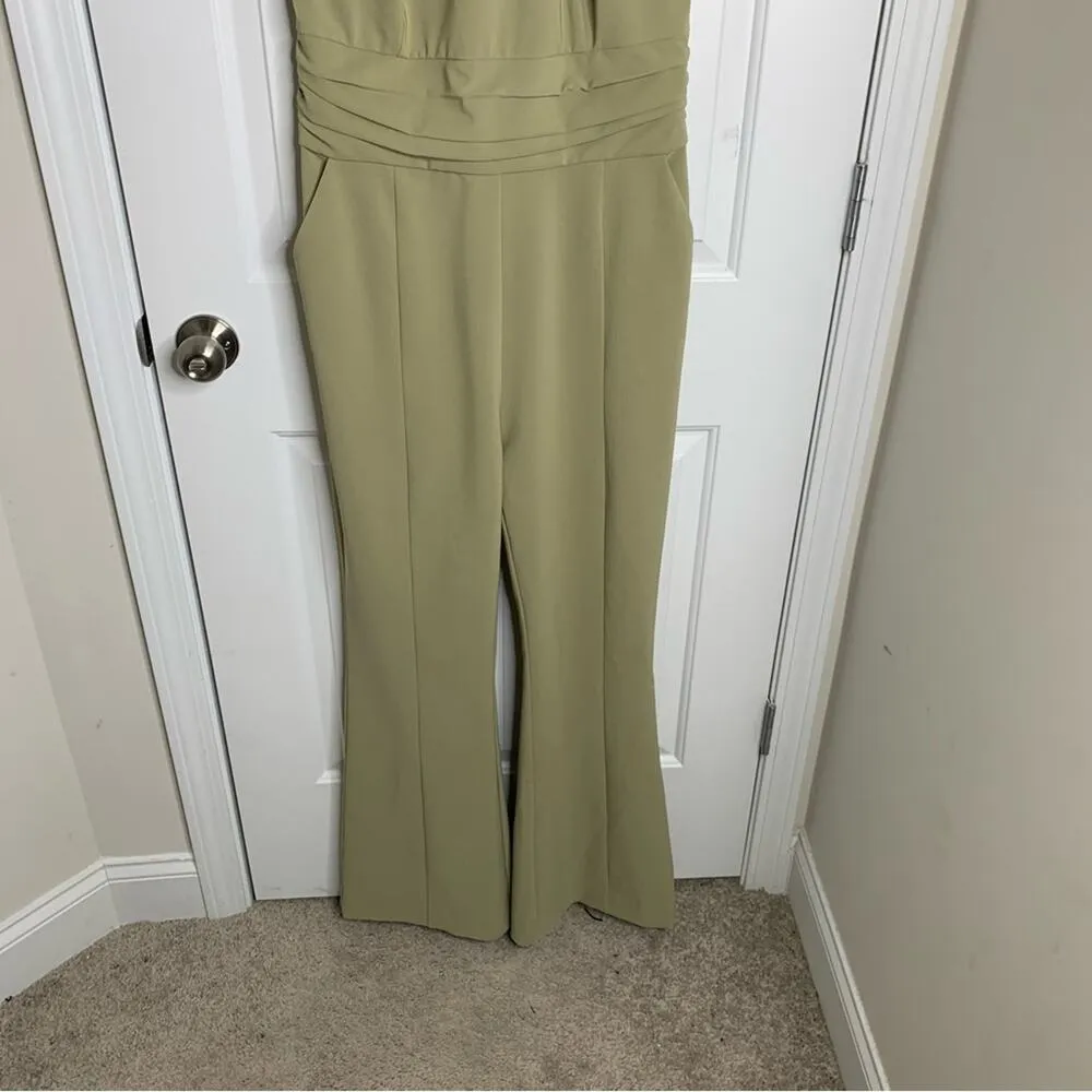 Lavish Alice green sage halter‎ flare leg jumpsuit size 12 - Image 5