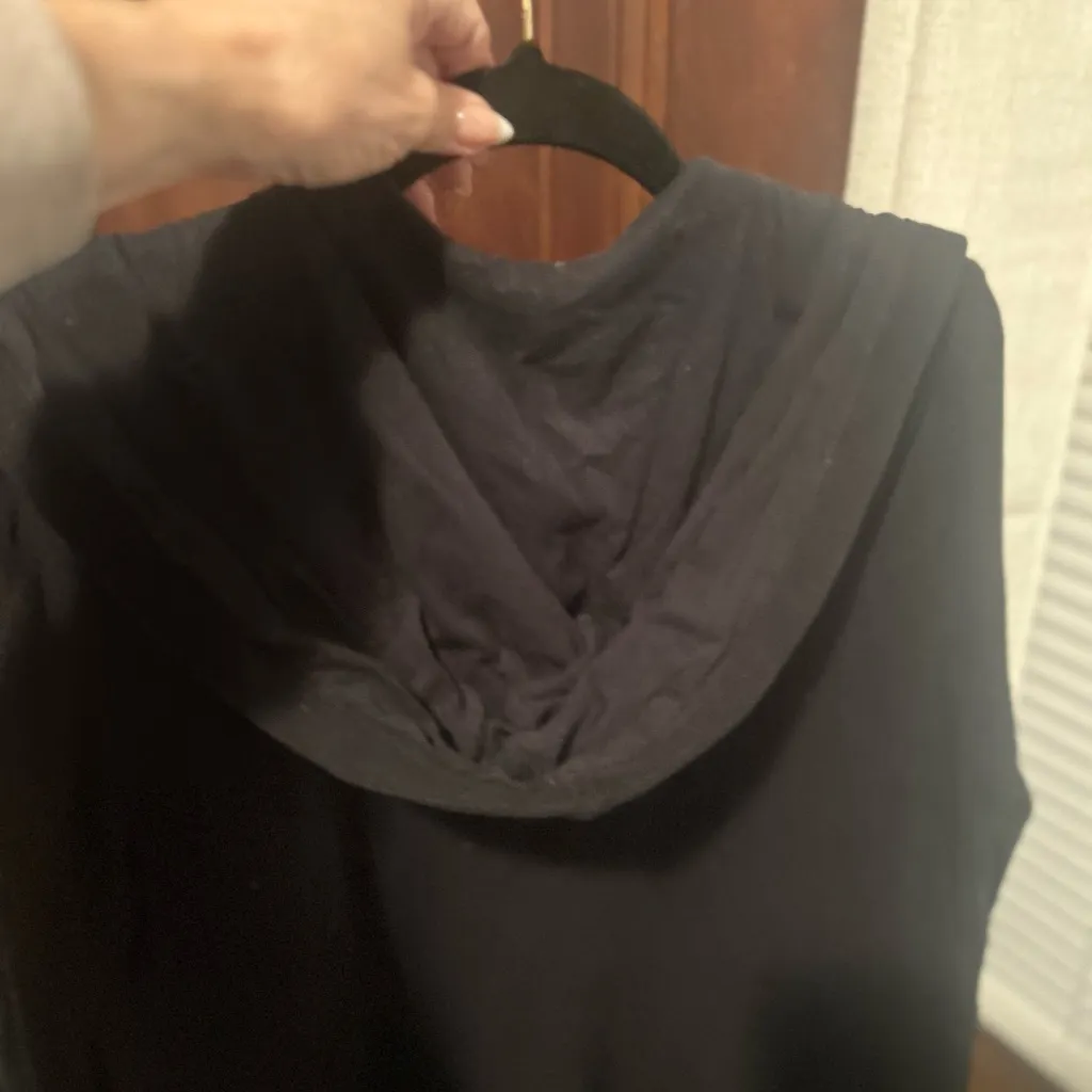 Splendid Black Hooded Poncho - Image 8