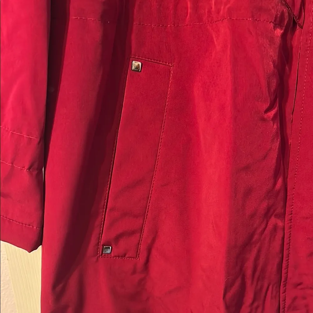 Liz Claiborne Red Utility Winter Coat with Hood and Weather-Resistant Design 2X - Image 3