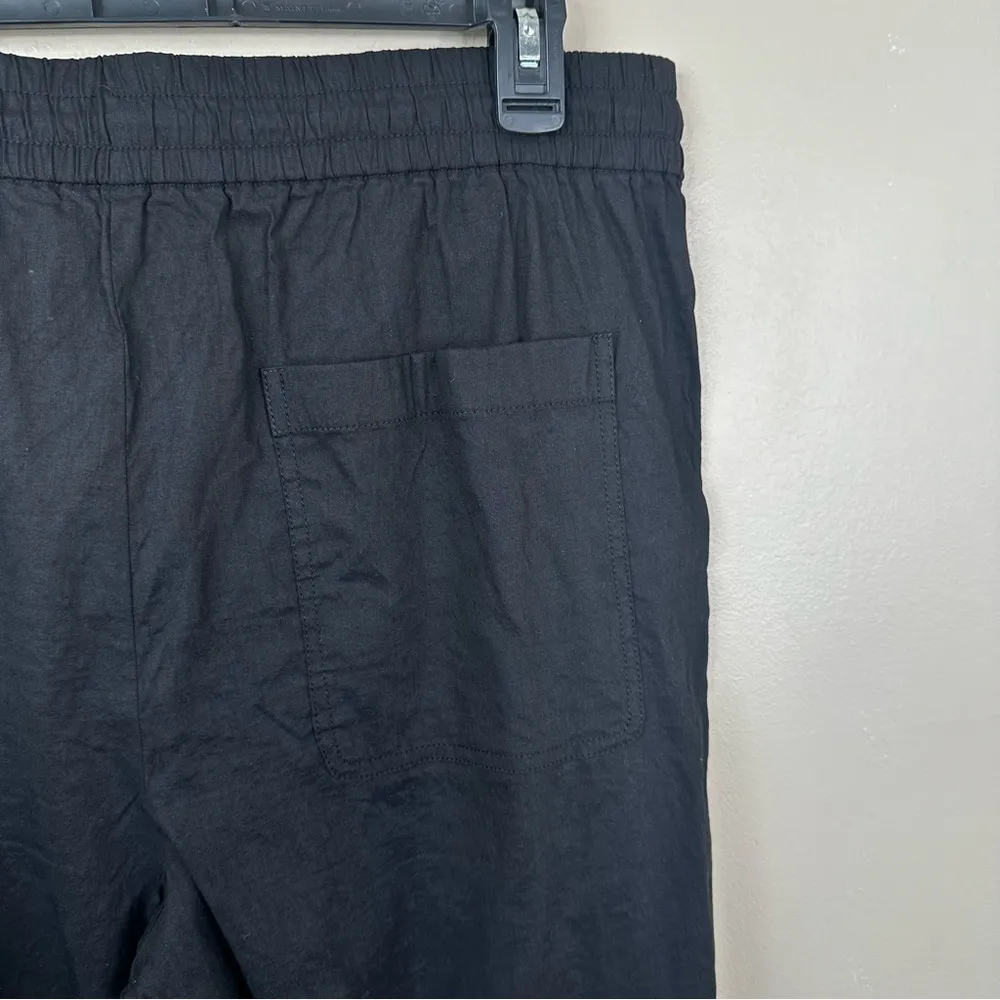 Theory Cortland Joggers Womens 12 Black Linen Casual Minimalist Pull On Pants - Image 8