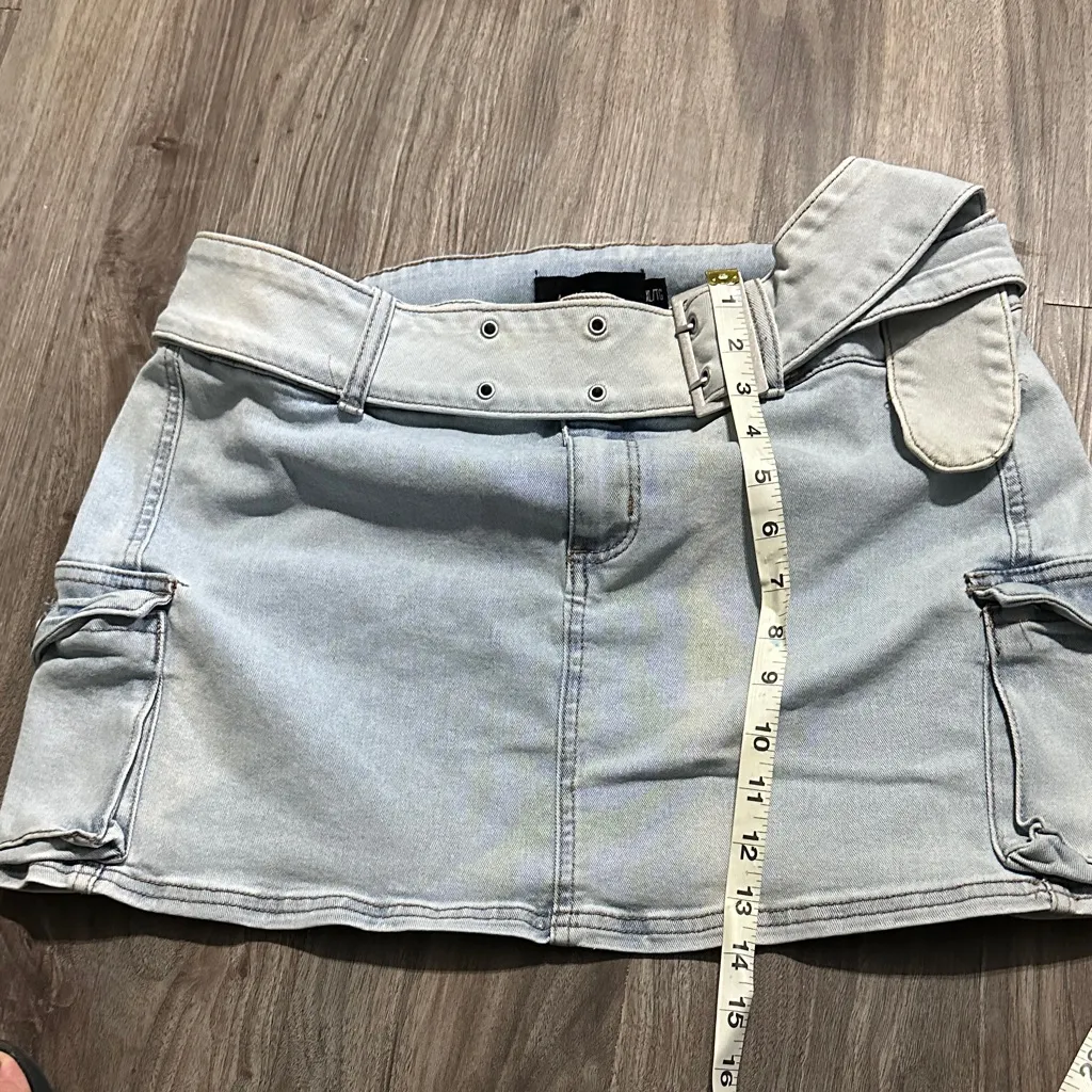 Refuge Light Blue Mini Skirt - Image 5