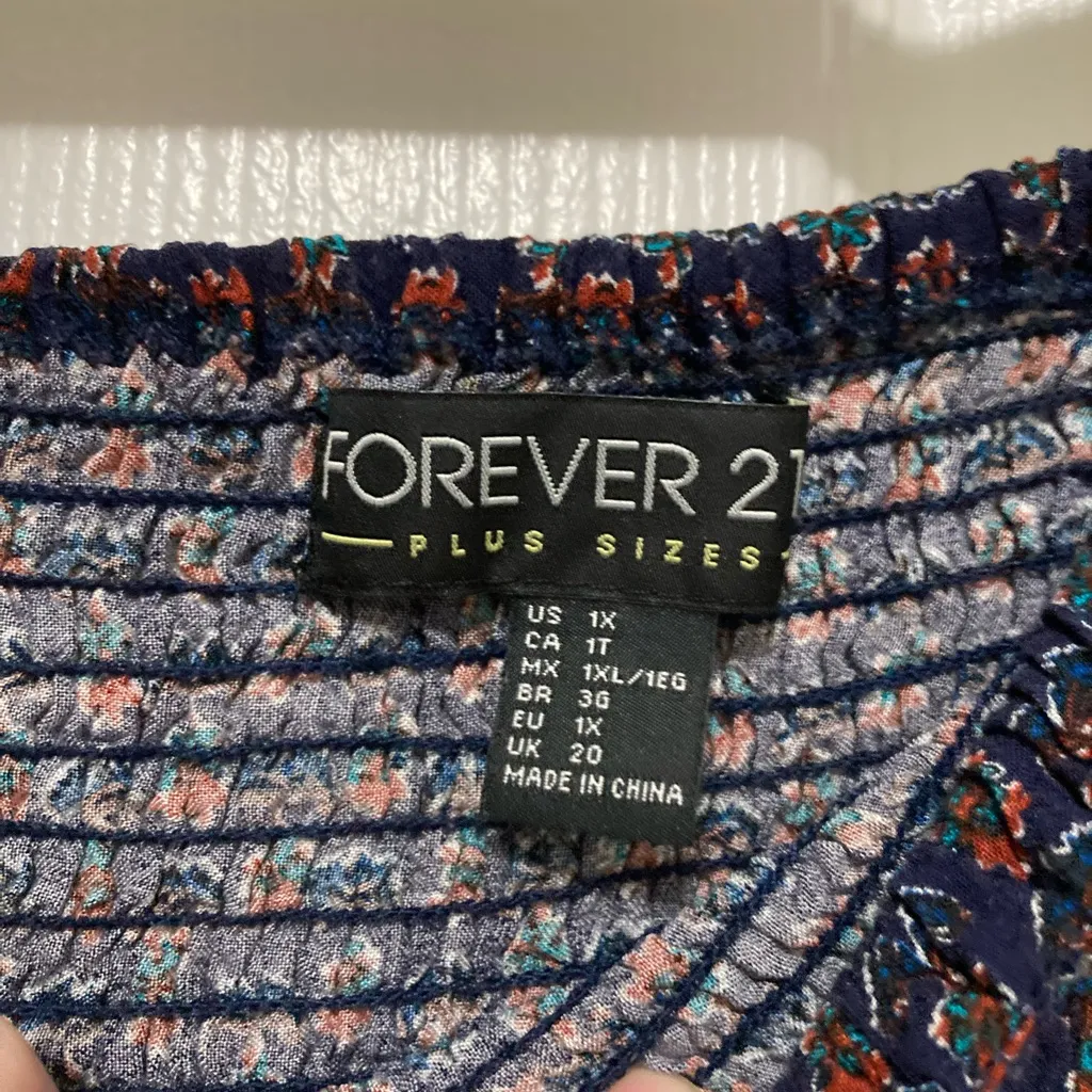 Forever 21 Navy Bohemian Strapless Tube Top Maxi Dress - Image 2