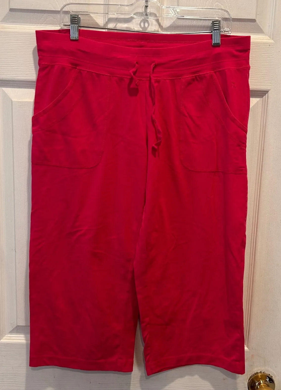 Danskin Now Women Pink Athletic Capri Pants L G 12 14 Drawstring Athleisure Size L - Image 1