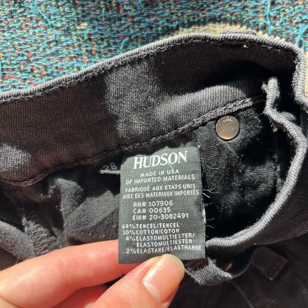 Hudson Roe Mid Rise Ankle Super Skinny Jeans Women’s 28 Dark Gray Stretch Denim - Image 15